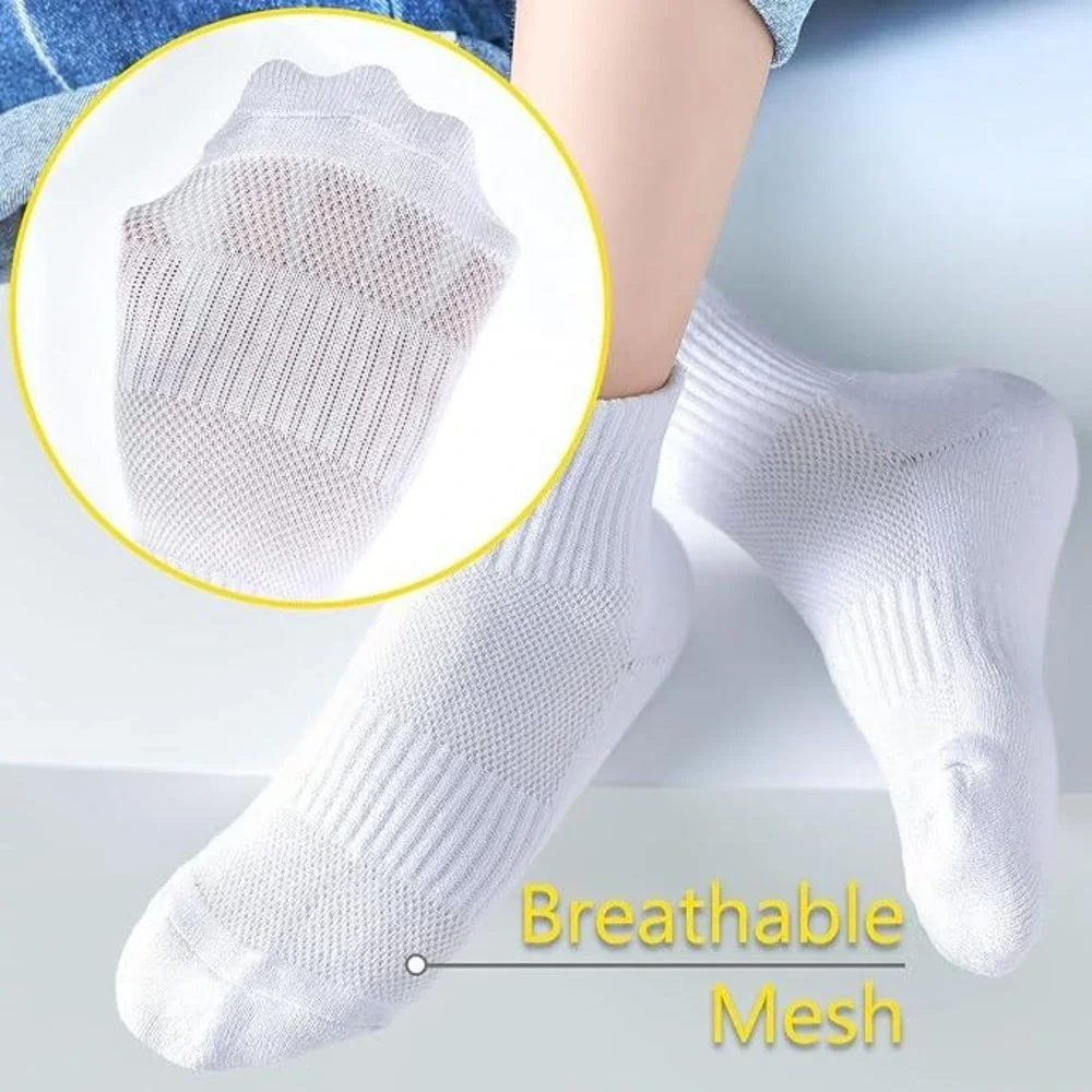 Unbranded White Athletic Ankle Socks 6 Pair Pack Arch Support‎ Cushioned Sole